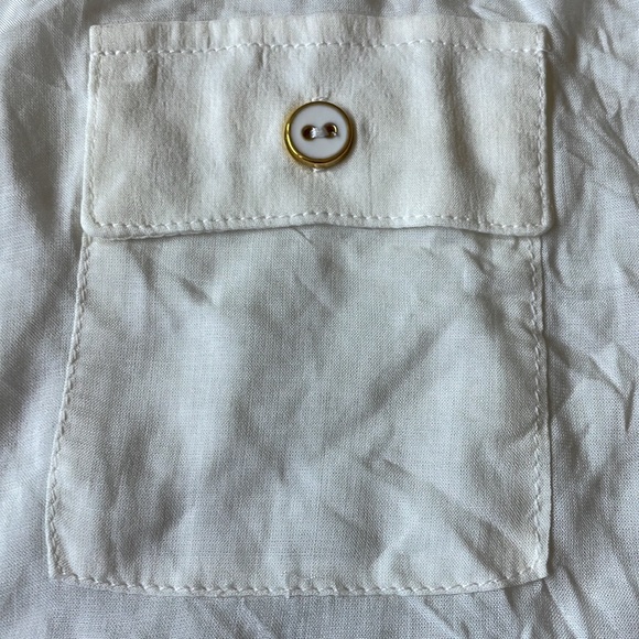 NWOT Active, L,cream wide round neck 2front pockets,sleeveless top for women - Picture 6 of 9